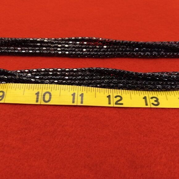 Long Black Five Strand Mesh Chain Necklace and Bracelet - Picture 6 of 9